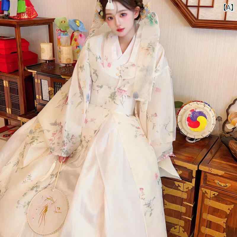 チマチョゴリ レディース 延吉 プリンセス ウェディングドレス 伝統 宮廷礼服 優雅 華やか 古風 旅写真 衣装 イベント 民族舞踊 コスチューム 花柄 シェニール スパンデックス