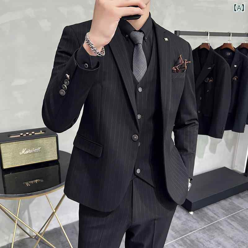 背広 メンズ 成人男性用 商行為 フォーマル スリー天下太平 種類釣りあい か細い填まる 縞模様 御芽出度 花むこ 交歓会 礼服 通い 執務室 上衣 アウター ポリエステル 人絹混紡 黒いこと 米国海軍 薄墨色 点火装置赤銅色