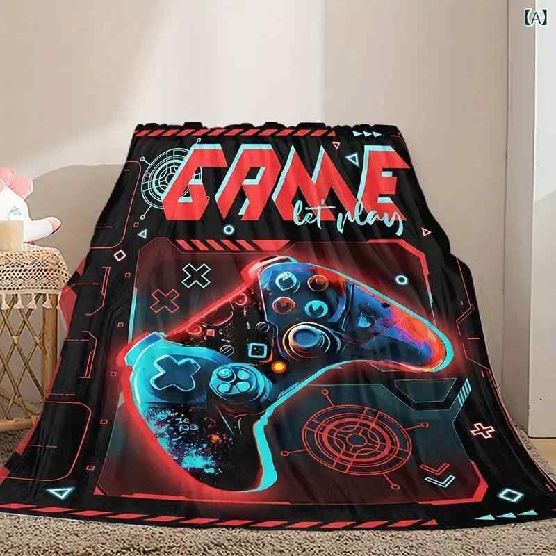 ブランケット フランネル ポリエステル 毛布 3D 鮮やか ゲーム柄 柔らか 暖かい オールシーズン ソファ マルチカバー eスポーツ ゲーミングルーム デコレーション