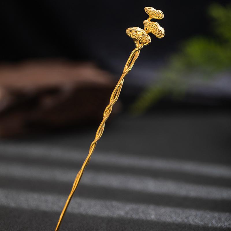 かんざし レディース S925シルバー オリジナルデザイン 霊芝モチーフ 新中国風 レトロ 漢服 アップヘア まとめ髪 ヘアスティック 着物 浴衣 結婚式 フォーマル 電気メッキ加工