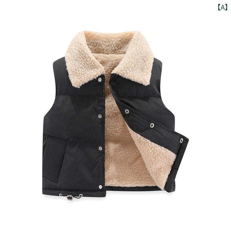 ベスト キッズ 女の子 フリース ジレ トップス ポリエステル 保温 あったか 柔らか 軽量 開襟 アウター 普段使い カジュアル 秋冬 無地 かわいい スポーティ 4,265円
