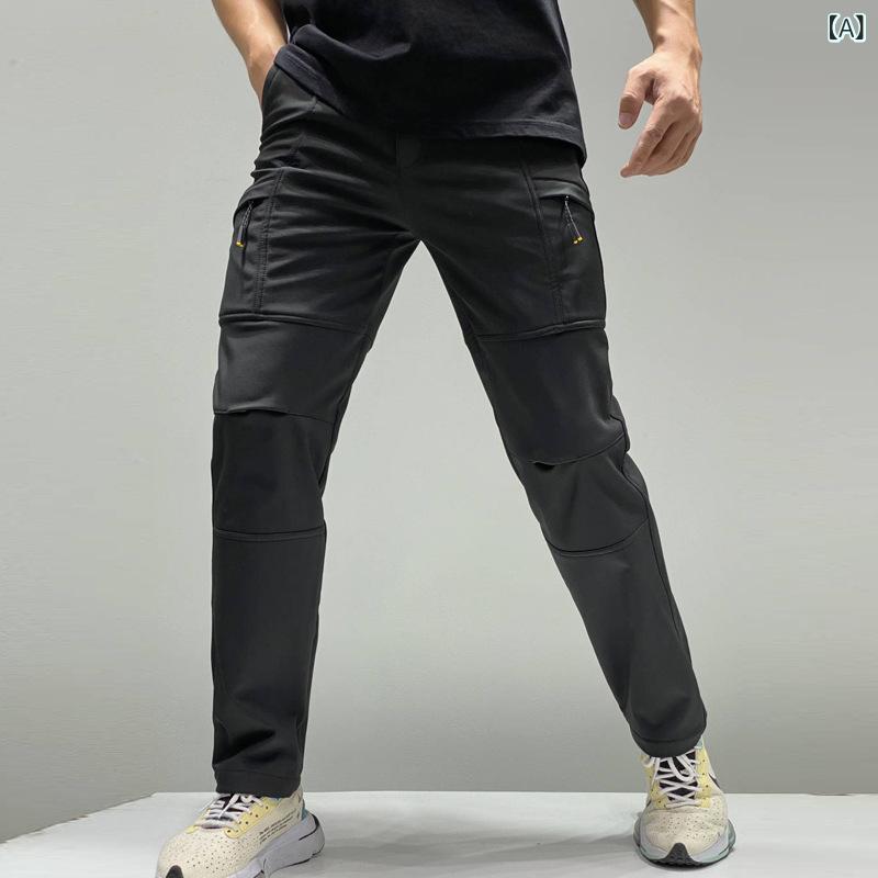 登山パンツ 男性用 裏起毛 厚手 アウトドア トレッキング ハイキング キャンプ 釣り サイクリング スキー 防水 防風 撥水 防寒 ポリエステル素材 秋冬春