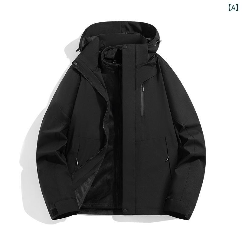 マウンテンパーカー 男女兼用 カップル 秋冬 3WAY 2点セット 取り外し可能 フリースライナー 防水 防風 保温 透湿 耐久性 ゴアテックス 登山 ハイキング キャンプ アウトドア｜Hanbok Home