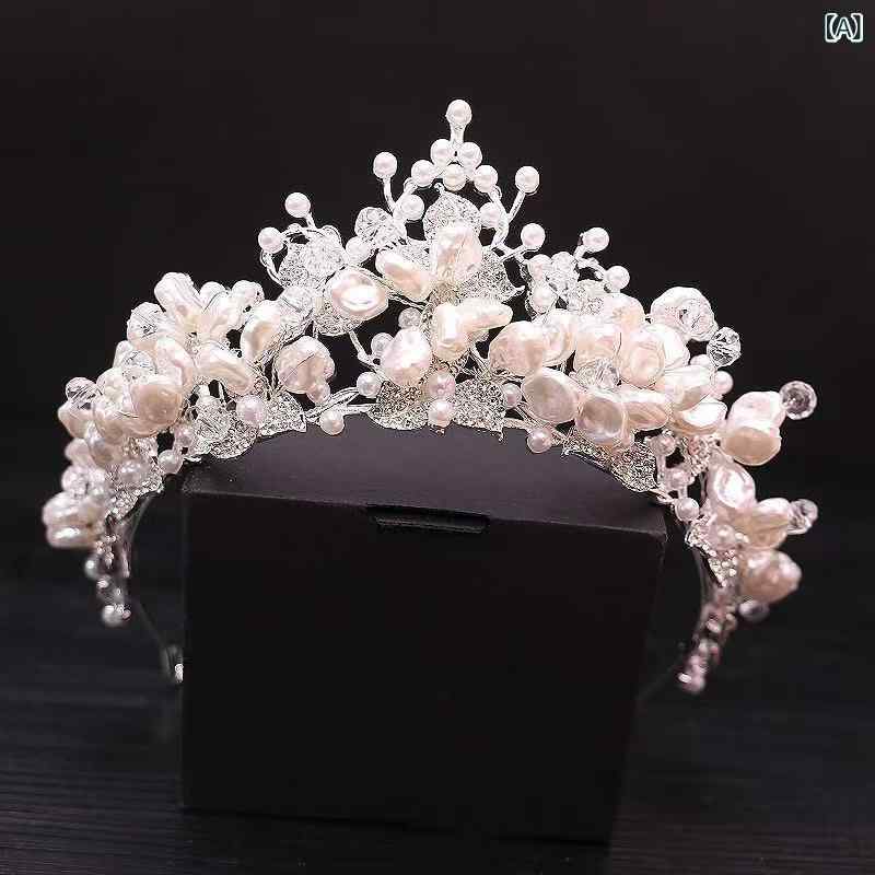 ティアラ 花嫁 ウェディング クリスタルビーズ 豪華 プリンセス ヘッドドレス 髪飾り 結婚式 挙式 前撮り 合金製 シルバー 電気メッキ加工 ヘアアクセサリー