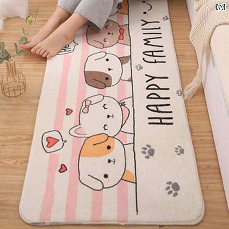 ラグ キッズ 子供用 かわいい キャラクター 玄関マット 吸水 速乾 フロアマット バスマット トイレマット 寝室 リビング 子供部屋 大判 長方形 厚手 家庭用 ポリエステル ポリプロピレン 混紡 カラフル モダン シンプル