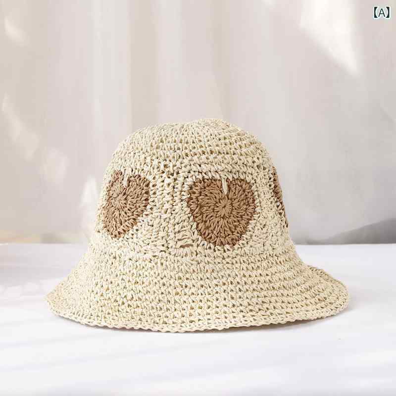 ストローハット レディース 編み込み ラフィアハット ビーチ リゾート レインボー 日よけ UVカット つば広 バケットハット サファリハット 通気性 防水 防風 ペーパーストロー 春夏