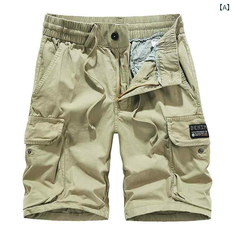 カーゴパンツ メンズ ハーフパンツ 五分丈 六分丈 男性用 ゆったり ルーズ ストレート ビッグシルエット 日系 ストリート系 HIPHOP 綿 薄手 多ポケット カジュアル 普段使い 夏物