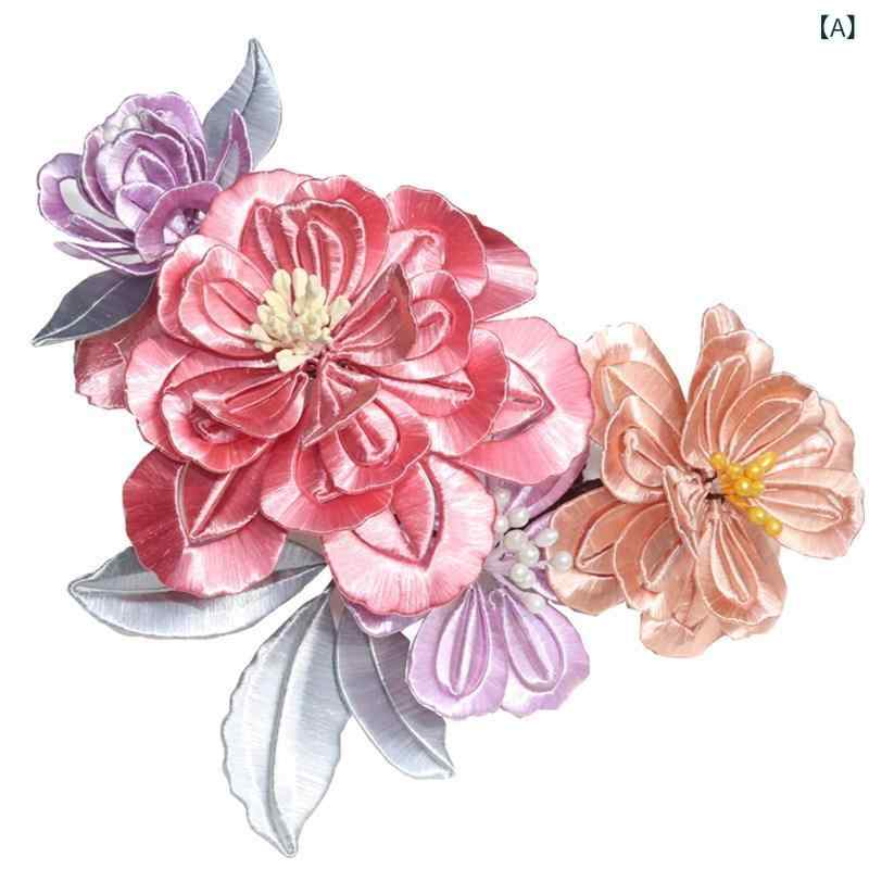 髪飾り 巻き花 牡丹 芍薬 薔薇 山茶花 フラワーモチーフ 手作り 合金製 かんざし ヘアコーム ヘアスティック 古典 和風 レトロ エレガント 華やか 豪華 漢服 チャイナドレス 和装 着物 浴衣 パーティー イベント
