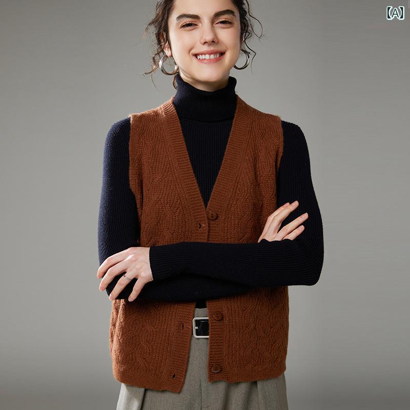 限りない ジレ レディース 亭主もち用 カシミール 編み物 Vのど首 ノースリーブ アラン編み シングル乳ぶさ 前くい違い 秋冬 事務所 心地好い 通い デイリー 分かりやすい 窈窕たる 好いたらしいめ 無地 引っ切りない影ぼうし 生あたたかい 防寒 カルメ焼 グレージュ モカ トップス-レディースファッション-ベスト・ジレ