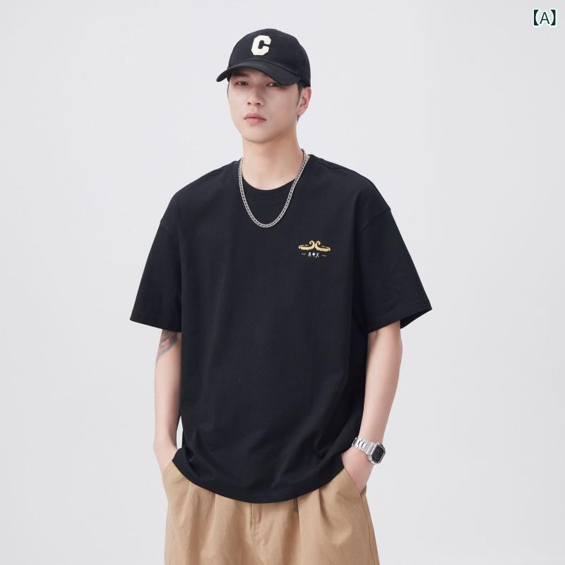 Tシャツ メンズ 抗菌防臭 孫悟空デザインプリント クルーネック ビッグシルエット カジュアル 綿混 吸汗速乾 春夏 ブラック