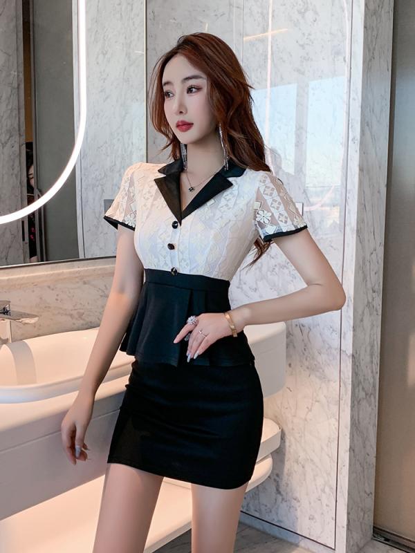 セットアップ レディース 春夏 薄手 半袖 Vネック ミドル丈トップス ショートパンツ 体型カバー 吸湿速乾 ポリエステル サロン ユニフォーム エステ 美容院 施術着 ワークウェア ブラック ネイビー