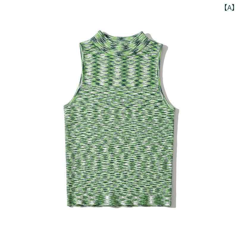 Tシャツ レディース セクシー 欧米風 不規則 花柄 ノースリーブ スリムフィット ショート丈 切り替え コットン素材 綿混紡 トップス 普段使い デート きれいめ カジュアル 通勤 オフィス クルーネック マルチカラー 春夏