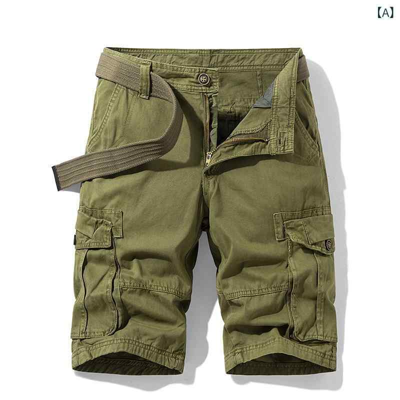 ショートパンツ メンズ 男性用 春夏 アメカジ ストリート レトロ ヴィンテージ ゆったり ルーズ ワーク ハーフパンツ 5分丈 コットン 綿 ベージュ ブラック ブルー グレー カーキ 短パン