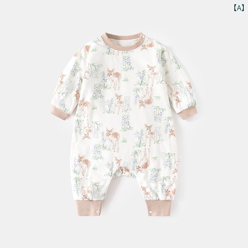 ベビー スリーパー 寝袋 新生児 キッズ 乳幼児 春夏秋 綿100% ダブルガーゼ 薄手 足つき 肩開き 多機能 寝冷え防止 吸湿速乾 パジャマ ルームウェア かわいい アニマル柄 1歳 2歳 3歳 安心 安全