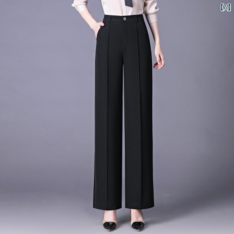 パンツ レディース 春夏 桑蚕シルク 接触冷感 薄手 ワイド ストレート スラックス 高級感 垂れ感 細見え 脚長効果 イージーケア アンクル丈 ポケット付き ゴムウエスト 通勤 オフィス カジュアル ブラック シャンパン