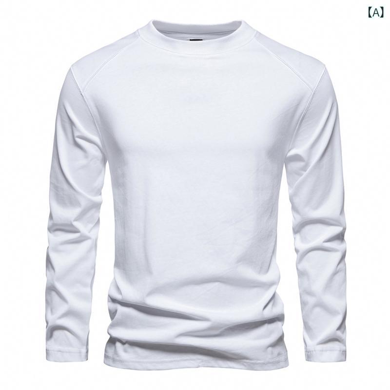 Tシャツ メンズ 長袖 ヘビーウェイト ラグランスリーブ レトロ クルーネック コットン100% 通気性 無地 レギュラーフィット 普段着 カジュアル アメカジ ホワイト ダークグレー ブラック