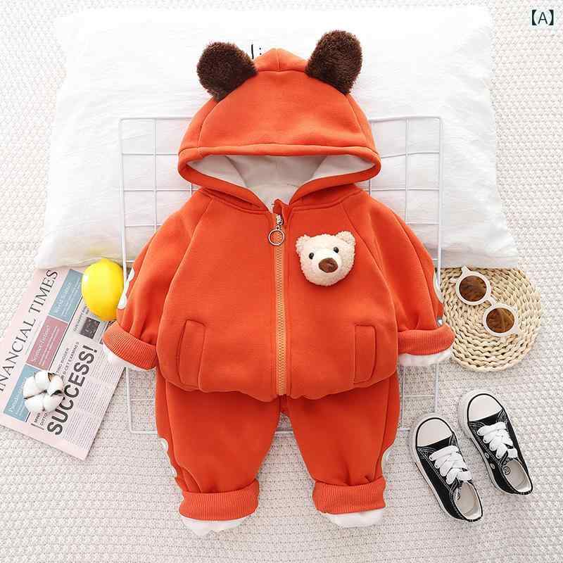 キッズ 男の子 女の子 子供服 キャラクター柄 セットアップ 2点セット ジップアップパーカー 長袖 長ズボン 裏起毛 厚手 あったか 防寒 秋冬 コットン カジュアル おしゃれ トレンド 普段着