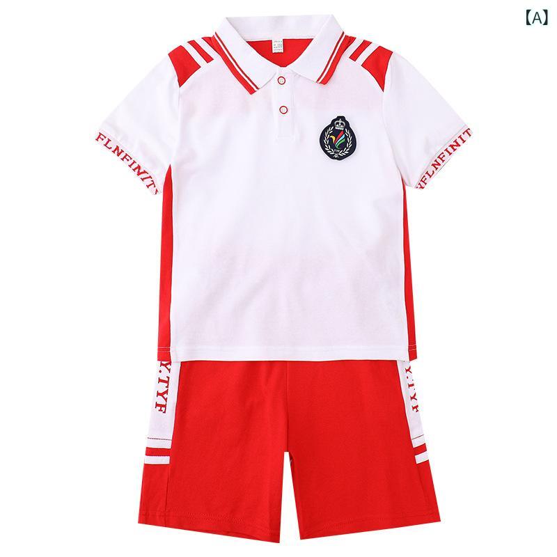 セットアップ キッズ 子供 小学生 幼稚園児 ジュニア 春夏 半袖 Tシャツ ショートパンツ スカート コットン 綿混 運動着 スポーツカジュアル スクール 通学 発表会 ダンス 卒業記念 赤 白