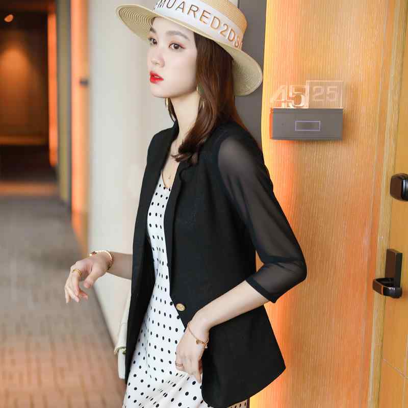 ジャケット レディース 大きいサイズ ゆったり シフォンブレザー UVカット 薄手 軽量 シアー オフィス ビジネス 通勤 フォーマル ショート丈 羽織り セットアップ対応 ブラック 黒 ホワイト 白 春夏 夏物