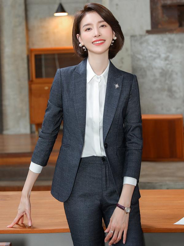 スーツ レディース セットアップ ビジネス オフィス フォーマル 通勤 事務服 ホテル制服 長袖 ジャケット パンツ スカート 上品 きれいめ ポリエステル 綿混 秋冬