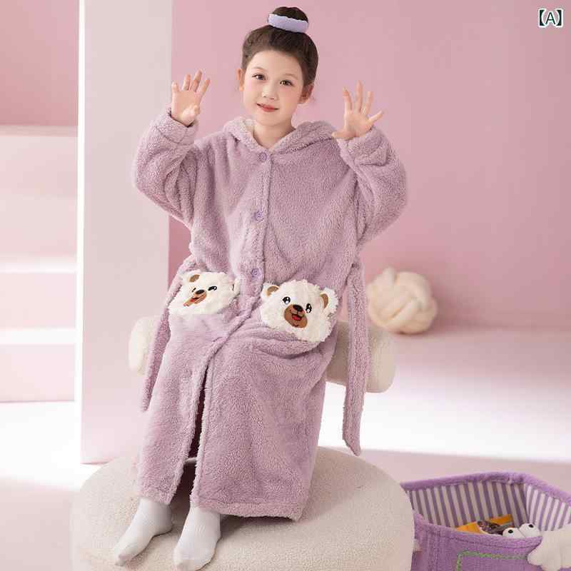 キッズスリーパー 子供用 男の子 女の子 フランネル サンゴフリース 裏起毛 厚手 保温 ルームウェア パジャマ ガウン 部屋着 普段使い キャラクター かわいい 冬