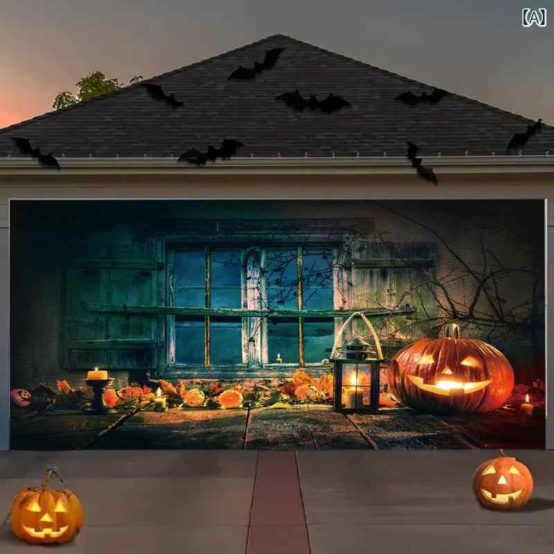 タペストリー ハロウィン カボチャ デジタルプリント 背景幕 バナー ウォールデコレーション 壁掛け パーティー イベント デコレーション 屋外 玄関ドア ガレージドア 庭 店舗 ポリエステル 洗える