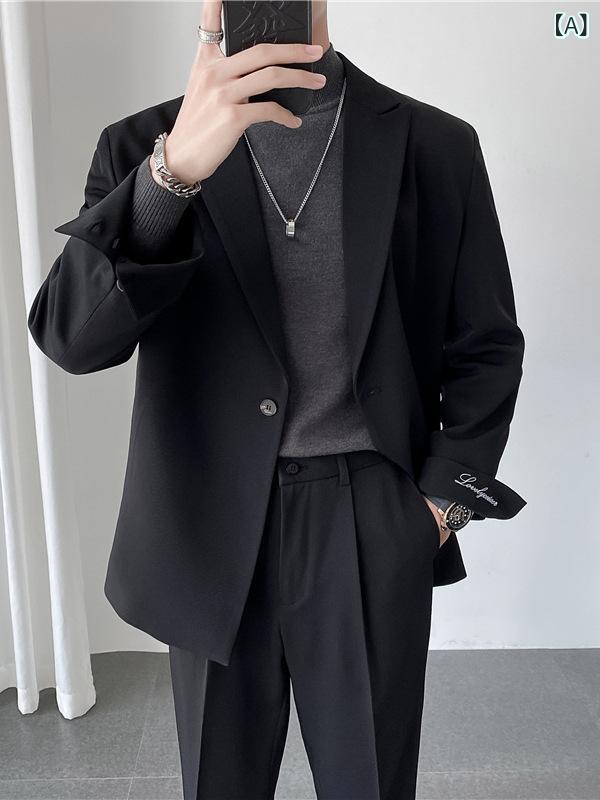 ジャケット メンズ ホワイト 春秋 ブレザー アウター ゆったり オーバーサイズ リラックスフィット きれいめ カジュアル 上品 高級感 ドレープ感 ポリエステル ビジネス 通勤 オフィス 普段使い 形態安定 シワ防止