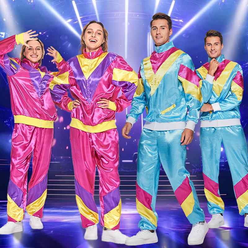 コスチューム 大人 男女兼用 80年代 パンク ヒップホップ ディスコ ダンス 舞台 ステージ ハロウィン パーティー イベント セットアップ