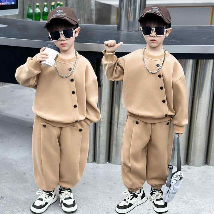 セットアップ 男の子 ボーイズ キッズ 子供 春秋 上下セット 2点セット 長袖 長ズボン パンツ プルオーバー おしゃれ かっこいい クール トレンド カジュアル 普段使い 通園 通学 綿 コットン 柔らかい 快適