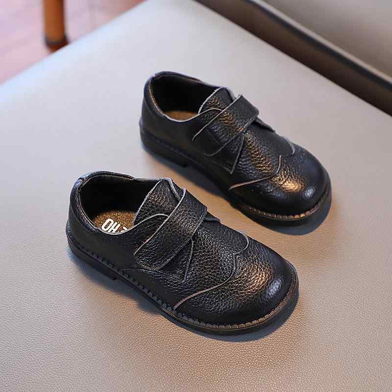 シューズ キッズ 子供 男の子 女の子 男児 女児 牛革 レザー ブリティッシュ 革靴 通気性 蒸れにくい 柔らかい クッション性 履きやすい スクール 学校 フォーマル 発表会 演奏会 入学式 卒園式 マジックテープ ブラック 春秋