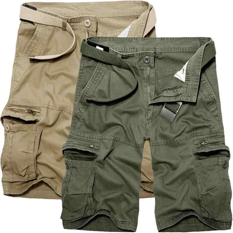 カーゴショートパンツ メンズ 大きいサイズ ビッグサイズ ゆったり ルーズフィット 綿混 コットン 多機能 マルチポケット カジュアル 普段着 アウトドア レジャー ハーフ丈 ブラック カーキ 深緑 春夏