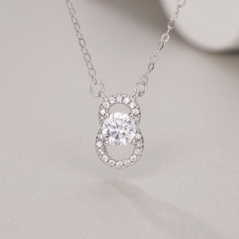 ネックレス レディース S925シルバー オリジナルデザイン ラッキーエイト 数字モチーフ ジルコニア シンプル 高級感 O字チェーン 多層 ファッション 通勤 普段使い 誕生日 プレゼント ギフト