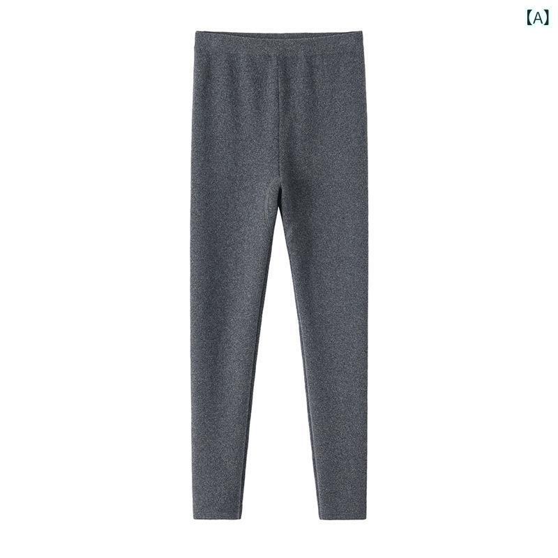 レギンス レディース 女性用 純カシミヤ 秋冬 極厚 シームレス 9分丈 腹巻き付き ハイウエスト 保温 冷え対策 あったか インナーパンツ スパッツ ブラック グレー 無地