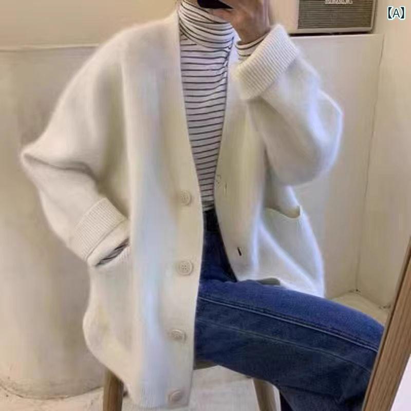 ジレー レディース 亭主もち用 Vのど首 絨毛 羊毛 朦々たる 真っただ中丈 ゆったり 濫りがわしい ビッグ影ぼうし 秋冬 アウター 生あたたかい 心地よい 伸び伸びする ダブル名取り草 隠し付き添い人 羽織り
