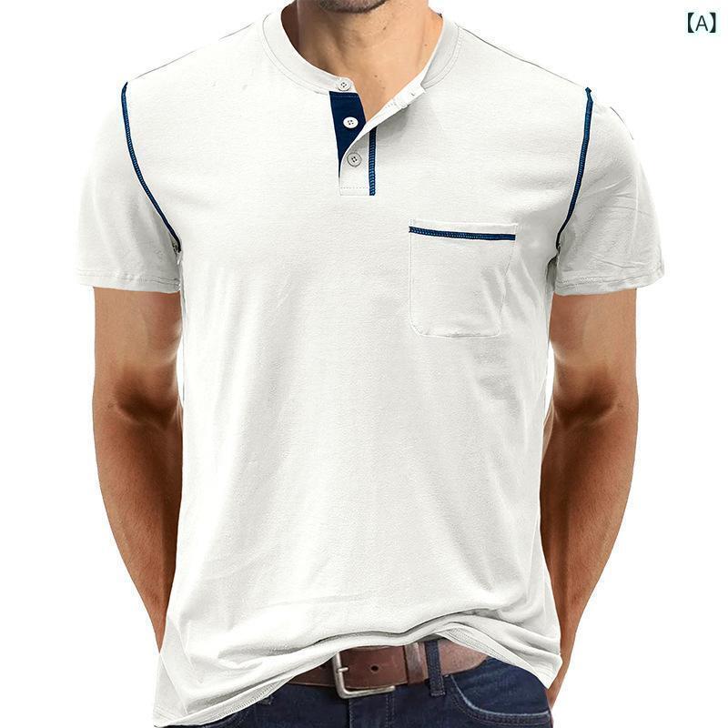 Tシャツ メンズ 男性用 クルーネック 丸首 半袖 胸ポケット付き 綿混 コットンブレンド 吸湿速乾 通気 耐久 アウトドア カジュアル アメカジ 普段使い デイリーユース ストレートシルエット