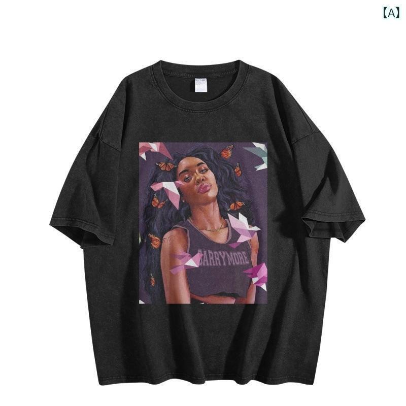 Tシャツ メンズ 半袖 純綿 コットン ベーシック ゆったり ビッグシルエット ラウンドネック 薄手 カジュアル 普段使い 転写プリント 雪の結晶 人物柄 夏 トップス カットソー