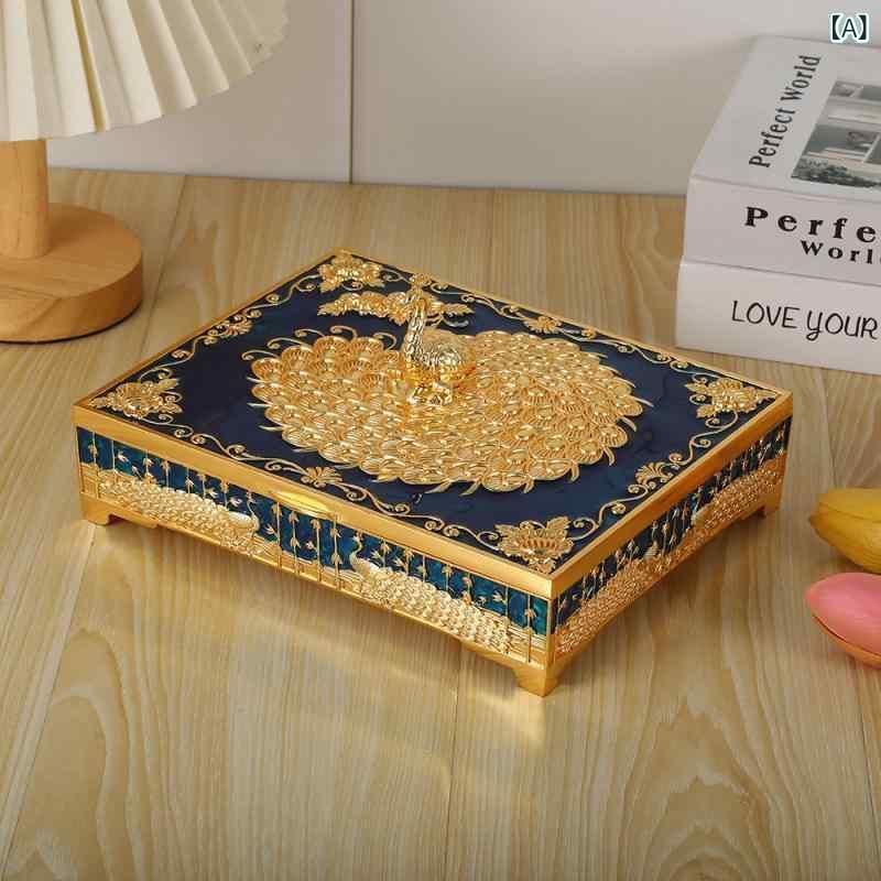 ジュエリーボックス アクセサリーケース 孔雀モチーフ アジアンテイスト 小物入れ ネックレス ピアス 収納ボックス 整理 大容量 インテリア 置物