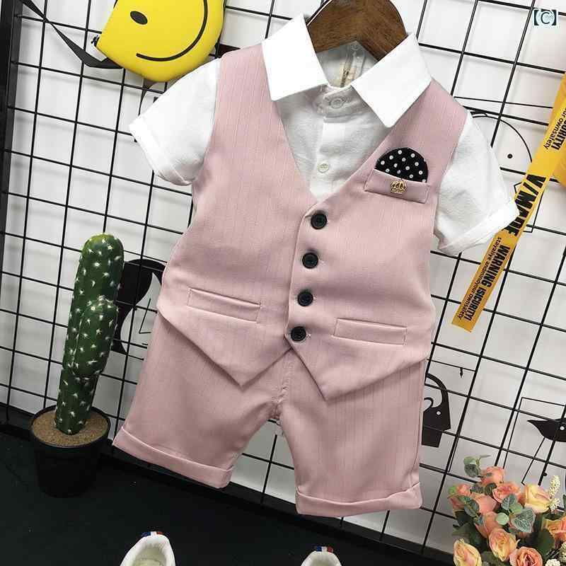 ベスト 男の子 キッズ 夏 英国風 フォーマル 礼服 スリーピース セットアップ 発表会 結婚式 七五三 入学式 パーティー 綿