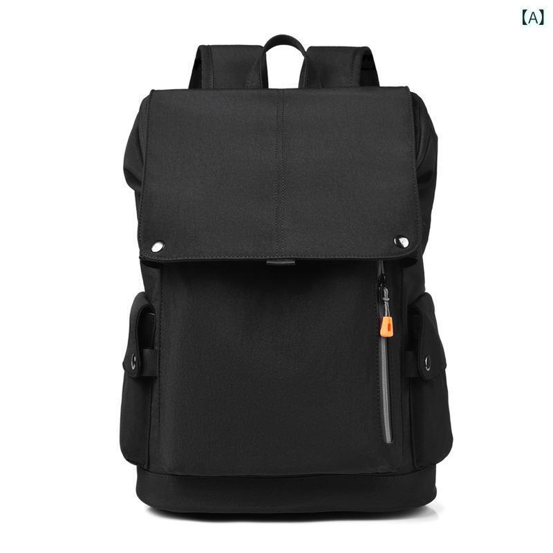 バックパック メンズ 男性用 ビジネス カジュアル トラベル ノートPC収納 15インチ対応 オックスフォード生地 防水 撥水 軽量 耐摩耗 衝撃吸収 通勤 通学 スタイリッシュ ブラック ダークグレー