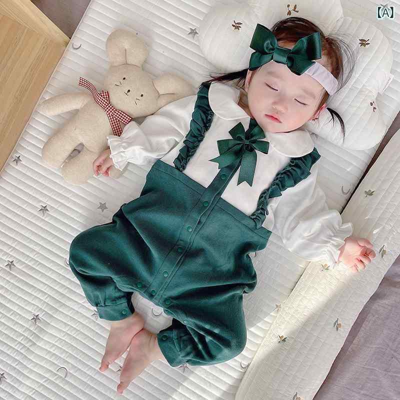 ロンパース 女の子 ベビー 新生児 おしゃれ かわいい 前開き 長袖 つなぎ 綿 春夏 グリーン 普段着 カバーオール 肌に優しい ルームウェア 韓国風 スナップボタン