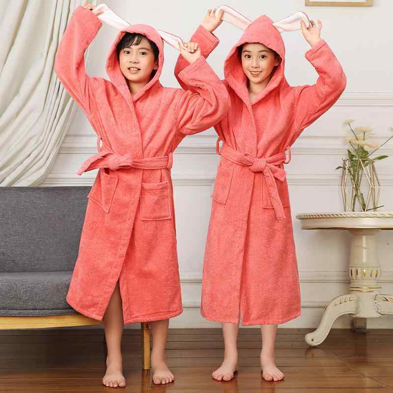 浴衣 キッズ 子供用 男女兼用 タオル地 厚手 暖かい ロング丈 フード付き キャラクター パイル地 バスローブ ガウン 綿 コットン ルームウェア 部屋着 寝巻き お風呂上り 冬