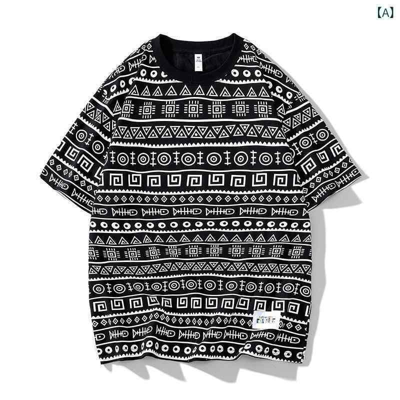 Tシャツ メンズ 半袖 クルーネック オーバーサイズ コットン 春夏 アメカジ ストリート レトロ カップルコーデ ファッション トレンド 若者向け 普段使い 通気性 韓国風 ブラック アイボリー レッド