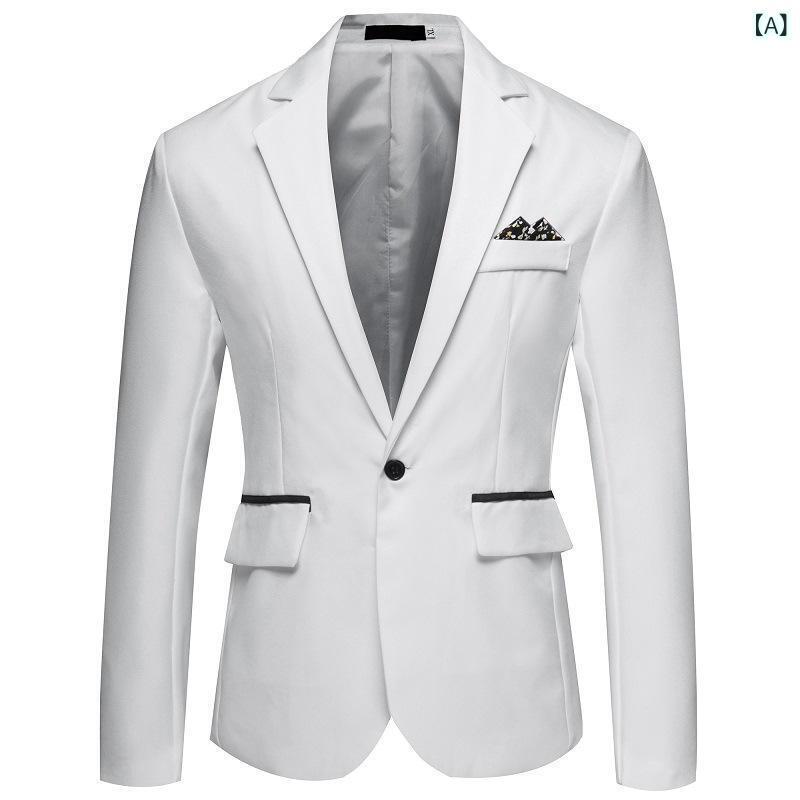 ジャケット メンズ 男性用 スリムフィット シングルボタン テーラードジャケット カジュアル フォーマル 結婚式 披露宴 パーティー ビジネス 通勤 春秋 通気性 シワ防止 綿混 ポリエステル