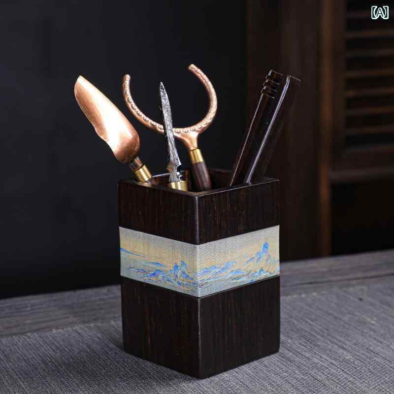 茶道具 黒檀 無垢材 茶道六君子セット 中国茶 功夫茶器 茶挟 茶針 茶勺 本格的 お茶淹れ ティーアクセサリー 和風 アジアン 来客 おもてなし ギフト プレゼント 上質 重厚感 天然木 硬質