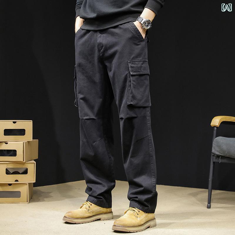 パンツ メンズ 男性用 秋冬 裏起毛 厚手 ストレート カーゴパンツ ワークパンツ アメカジ カジュアル 大きいサイズ ビッグサイズ 綿