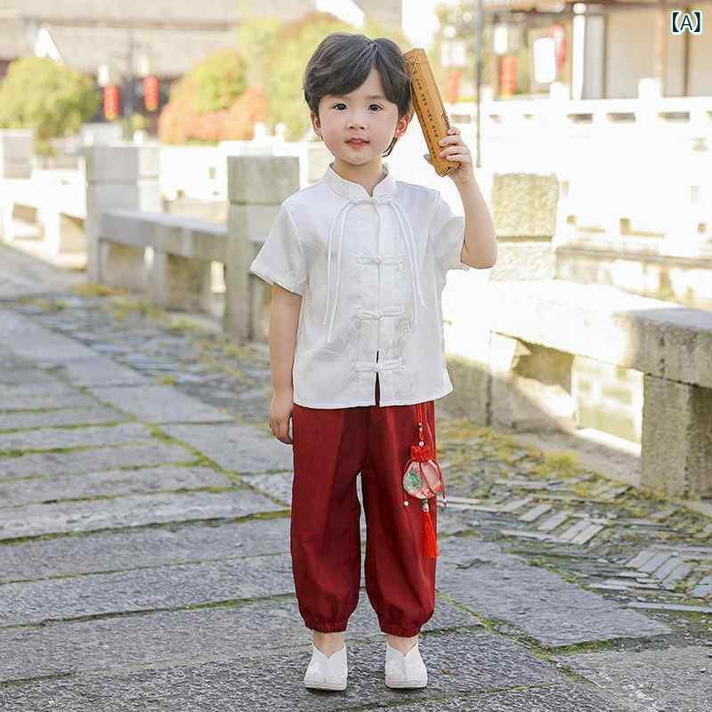 民族衣装 女の子 ガールズ キッズ 小学生 園児 チャイナ服 馬面スカート 新中国風 綿 コットン 発表会 ステージ 詩歌朗読 合唱 イベント クラス服 夏 レッド 赤