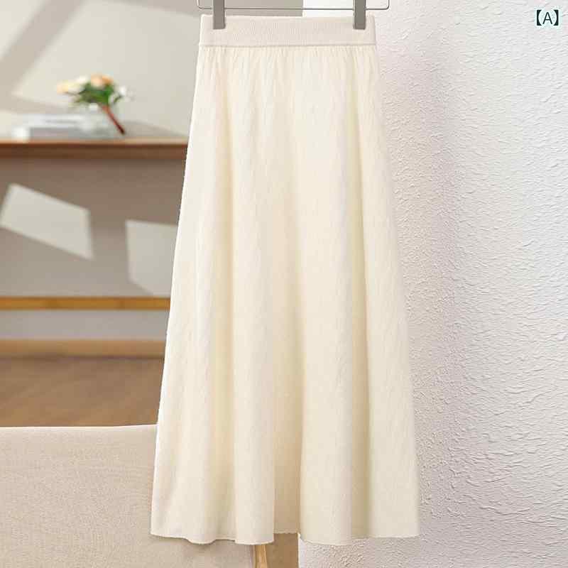 スコート レディース 秋冬 フレンチシック 雅びやか 羊毛 カシミール 編み物 通い 執務室 A生産ライン 筋目 御機嫌酉の方角 MIDI丈 細押し出し 表現スタイル引きあげる 伸縮性