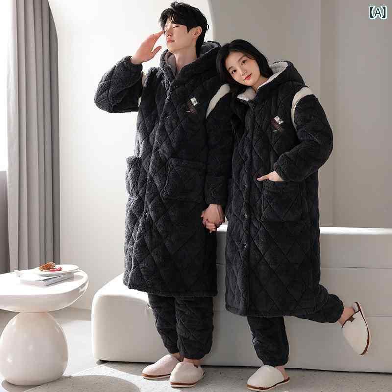 ありの実 お部屋お召しもの メンズ レディース 秋冬 コーラルフリース 化粧着 ナイト爵化粧着 パジャマ セットアップ 上下仕掛ける 三層キルト 中綿入り口・入口 裏起毛 朦々たる 保温 もこもこ 真っただ中丈 お部屋着 好いたらしい 御前上等感