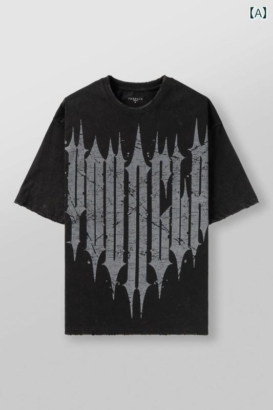 Tシャツ メンズ アメリカン ビッグシルエット ゆったり コットン コーマ綿 クルーネック 半袖 通気性 薄手 形態安定 プリント スポーツ カジュアル 普段使い トップス 春夏