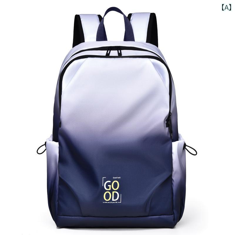 リュックサック メンズ 大容量 通学 通勤 学生 スクールバッグ PC収納 ノートパソコン収納 ナイロン 防水 軽量 カジュアル 旅行 バックパック デイパック ユニセックス バイカラー パープル ブラック スカイブルー 10インチPC対応